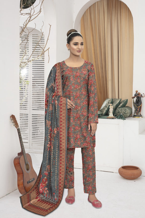 Elegant Ladies Khaddar Suit - Bin Affan Brand DS-13