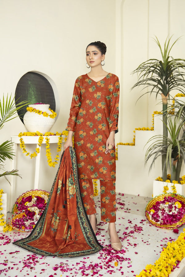 Elegant Ladies Khaddar Suit - Bin Affan Brand DS-21