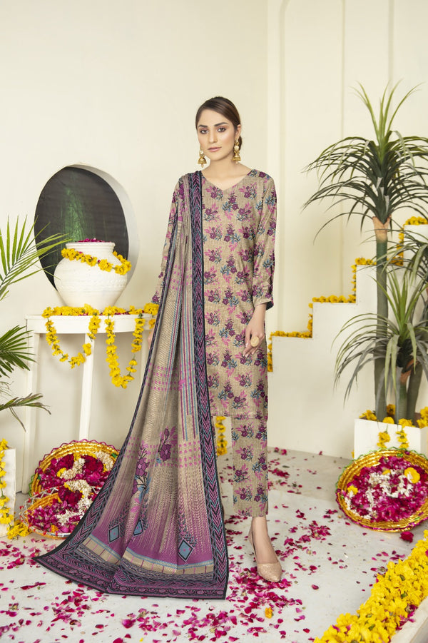 Elegant Ladies Khaddar Suit - Bin Affan Brand DS-24