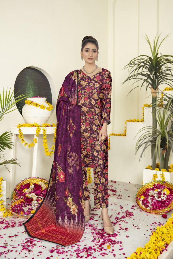 Elegant Ladies Khaddar Suit - Bin Affan Brand DS-25